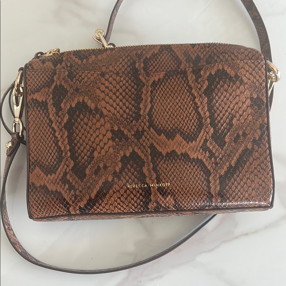 Rebecca Minkoff Jean Mac Equestrian Snakeskin Crossbody NWT $248 - Picture 5 of 15